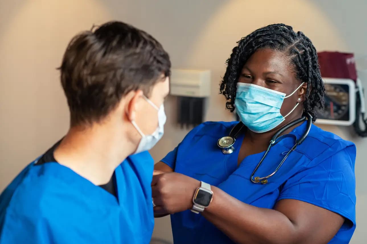 Healthcare workers in masks